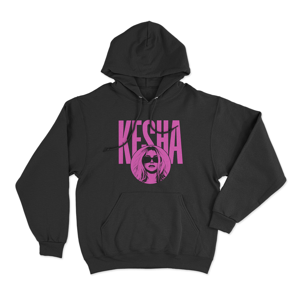 Kesha Pink Portrait Unisex Hoodie Black Kesha Pink Portrait Unisex Hoodie Black