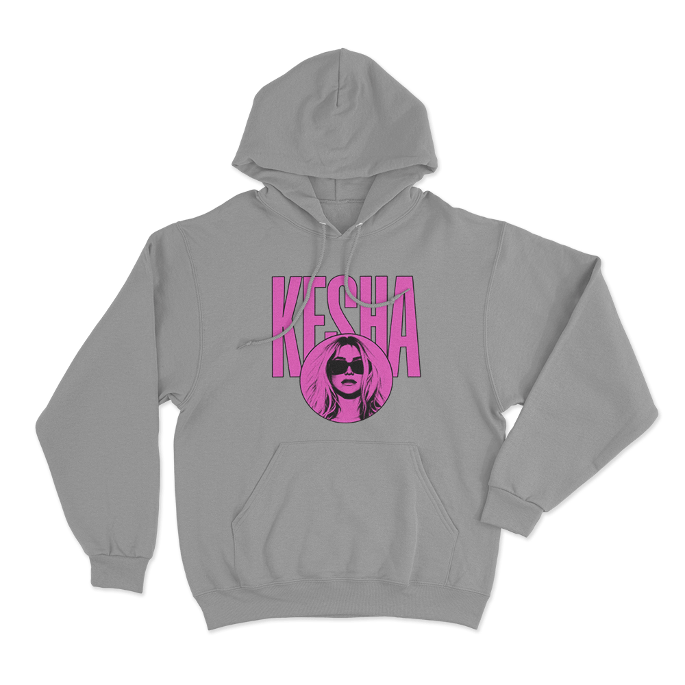 Kesha Pink Portrait Unisex Hoodie Grey Kesha Pink Portrait Unisex Hoodie Grey