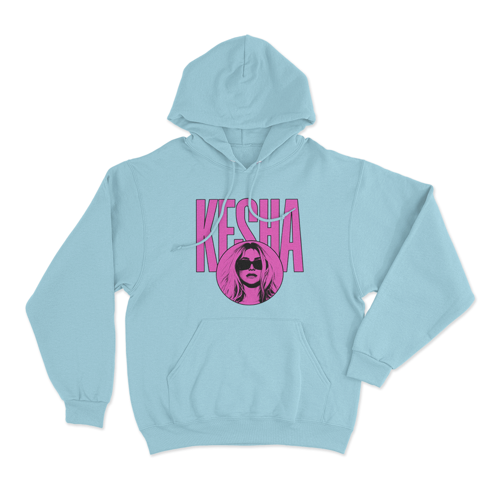 Kesha Pink Portrait Unisex Hoodie Sky Blue Kesha Pink Portrait Unisex Hoodie Sky Blue
