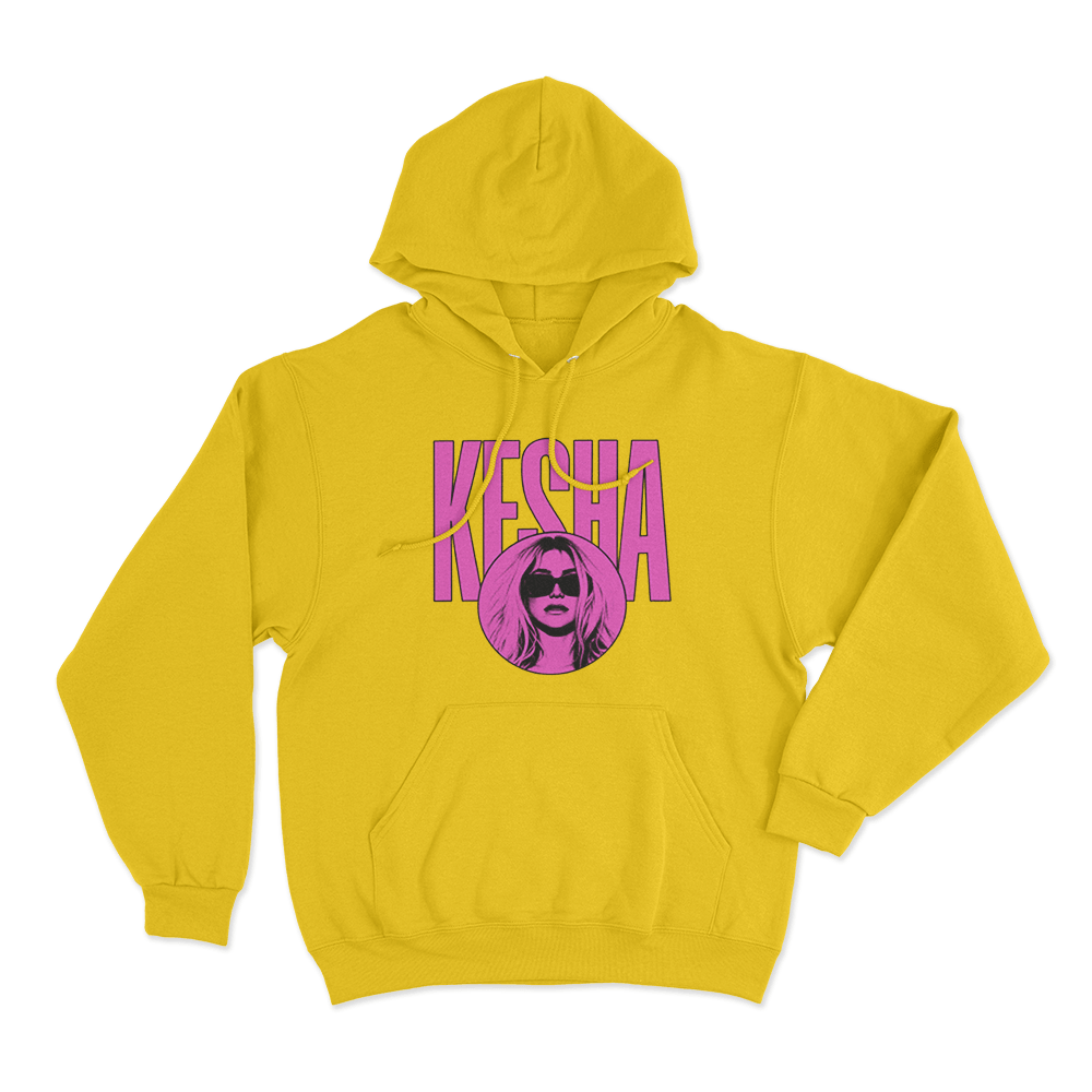 Kesha Pink Portrait Unisex Hoodie Yellow Kesha Pink Portrait Unisex Hoodie Yellow