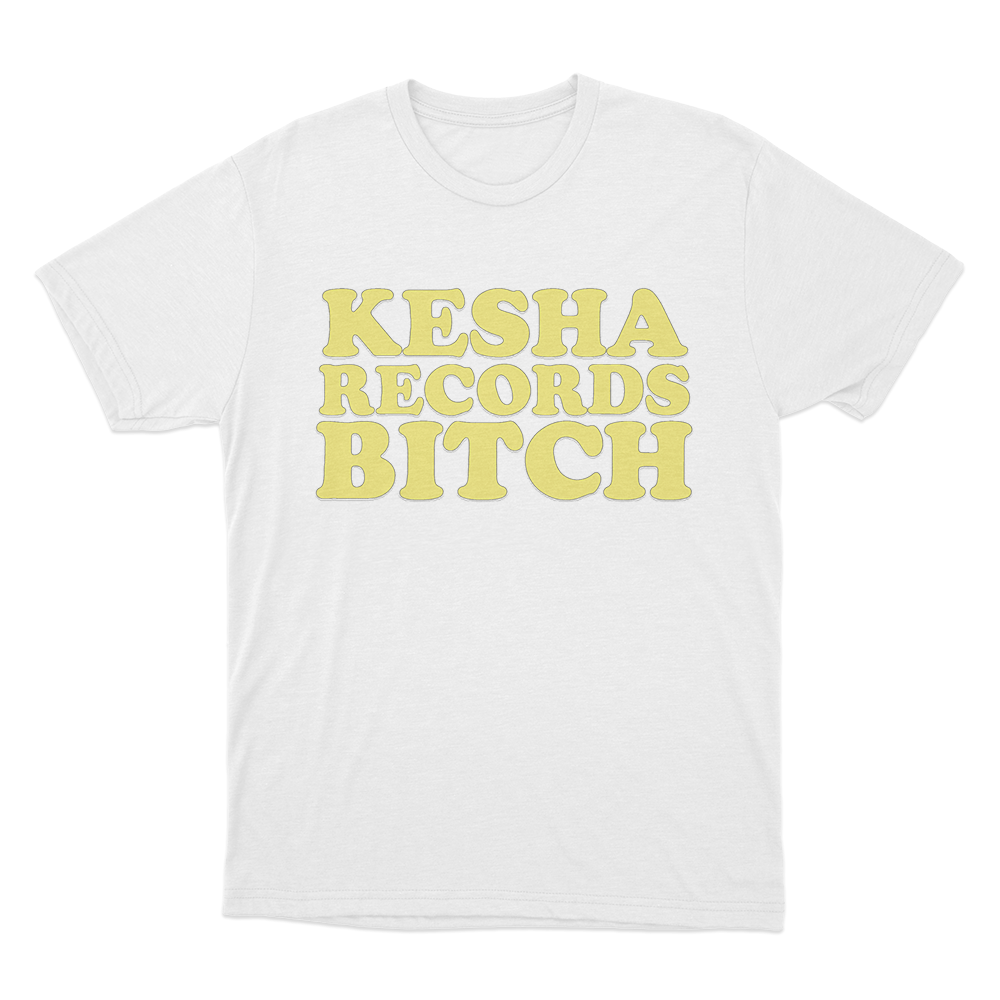 Kesha Records Bitch Unisex T Shirt White Kesha Records Bitch Unisex T Shirt White