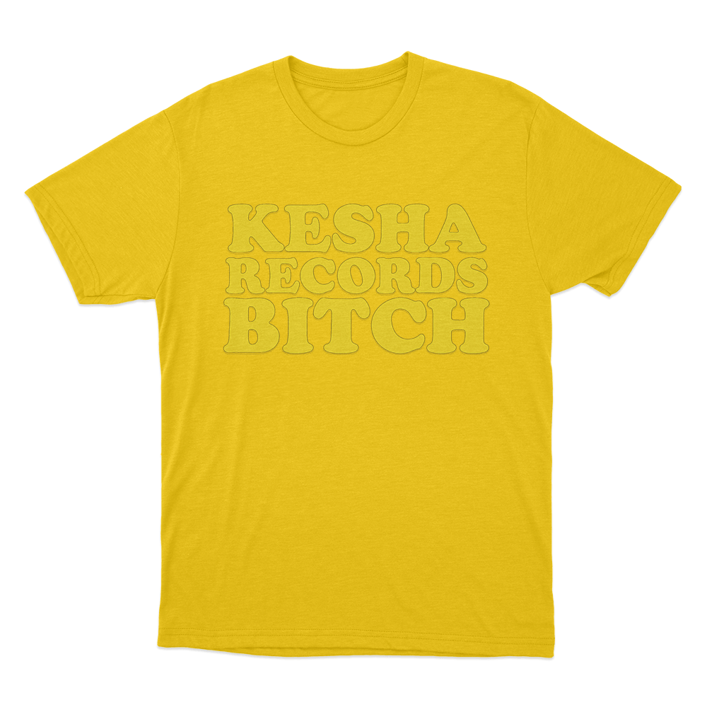 Kesha Records Bitch Unisex T Shirt Yellow Kesha Records Bitch Unisex T Shirt Yellow